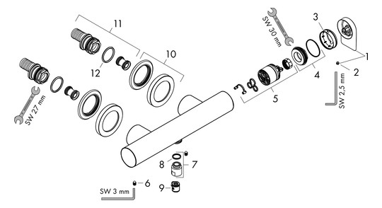 hansgrohe Brause-Einhebelmischer Vivenis AP, 1 Verbraucher, chrom
