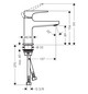 hansgrohe Waschtisch-Einhebelmischer 100 Metropol mit Hebelgriff, Push-Open-Ablaufgarnitur, Ausladung 127mm, brushed bronze