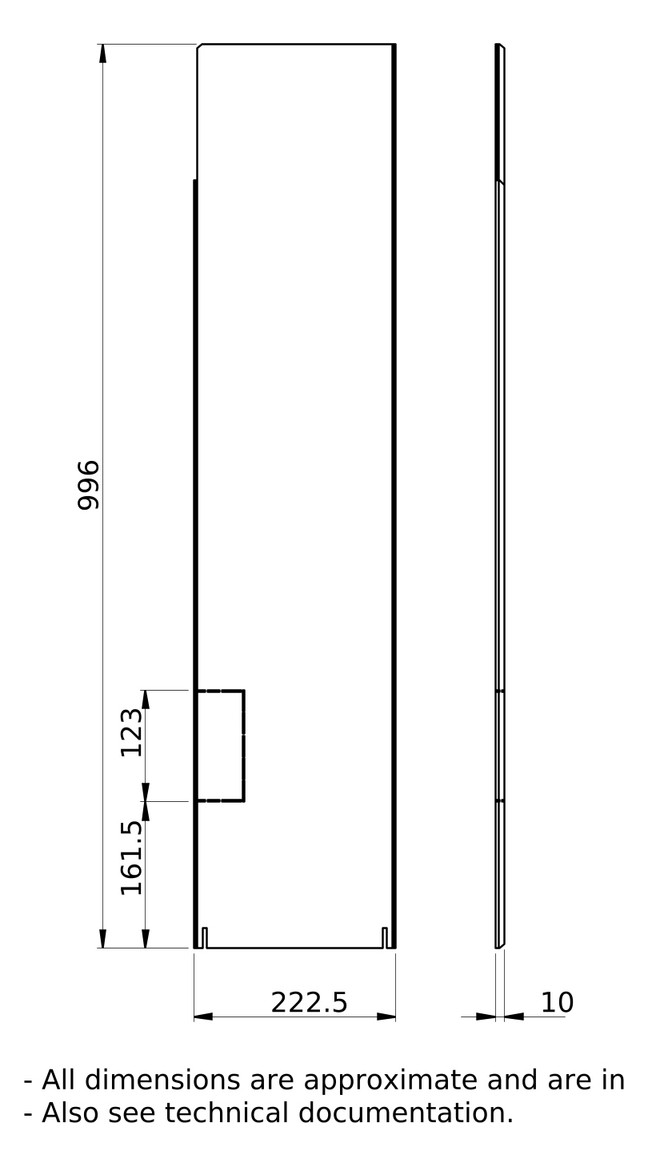 Trennwand Schrank ST 300mm RAL9003
