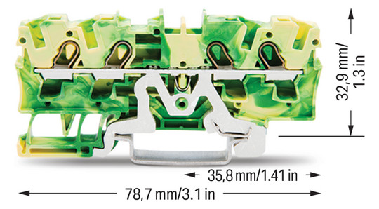 Schutzleiter-Reihenklemme Serie 2004 0,5-6qmm gn/ge 1Etage APL_erf.