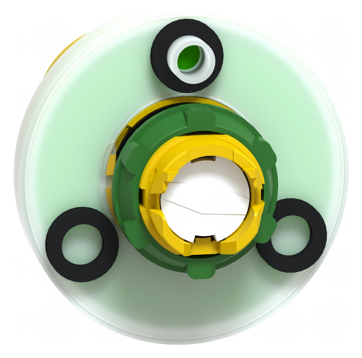 Frontelement für Not-Aus Ø22mm rt/gn rnd IP66 hoch Geeignet für Beleuchtung Dreh