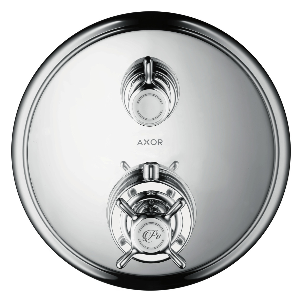 hansgrohe Fertigmontageset Axor Montreux UP-Thermostat, mit Ab- und Umstellventil, Kreuzgriff, chrom