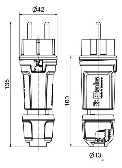 Bals Schutzkontakt-Stecker 16A    7372-1 