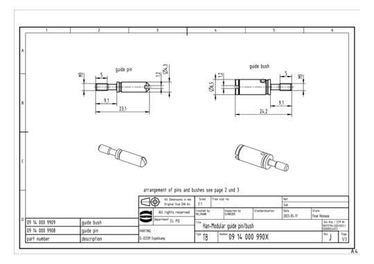 HART Führungsstift HAN       09140009908 