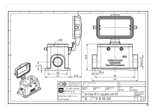 HART Sockelgehäuse M20       19300101225 
