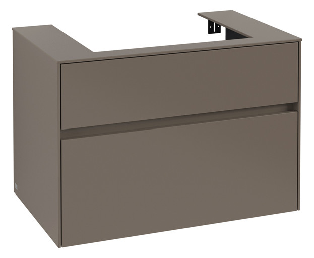 V&B Waschtischunterschrank Collaro 80x54,8x50cm, Waschtisch mittig, truffle grey