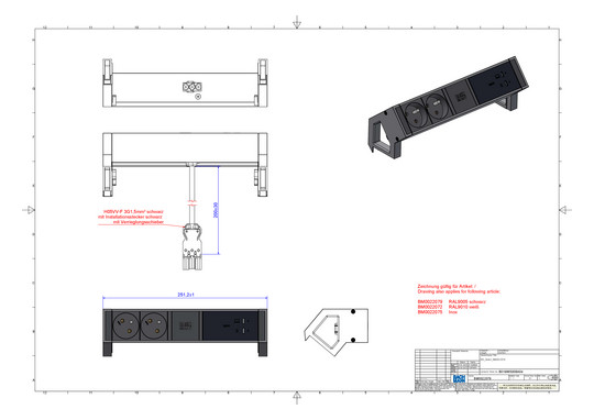 Bachmann DESK2 2xUTE 1xUSB C/C BM0022075 