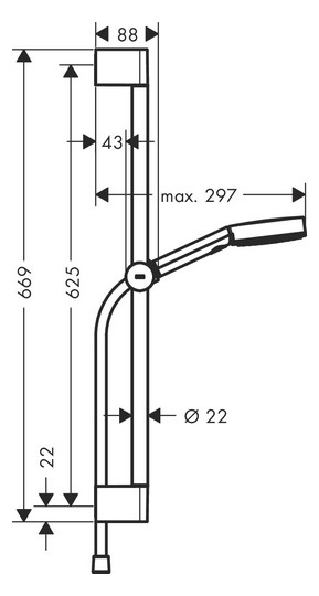 hansgrohe Brauseset Pulsify Select 105 669 mm Brausestange, chrom, Relaxation, 3jet