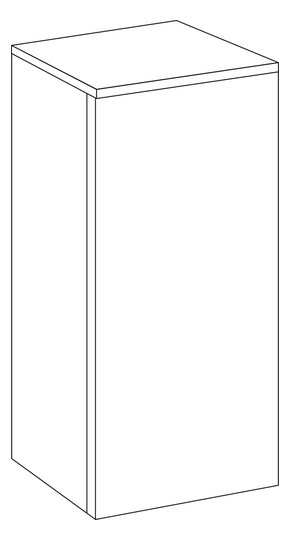 SA Mittelschrank rechts Solo One (PS103) 850x400x338 Weiß-Glanz