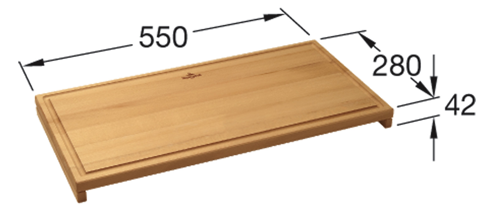 V&B Universalschneidbrett 280x550mm, Buche