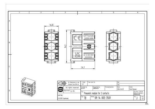 Harting Pneumatik Modul      09140033501 
