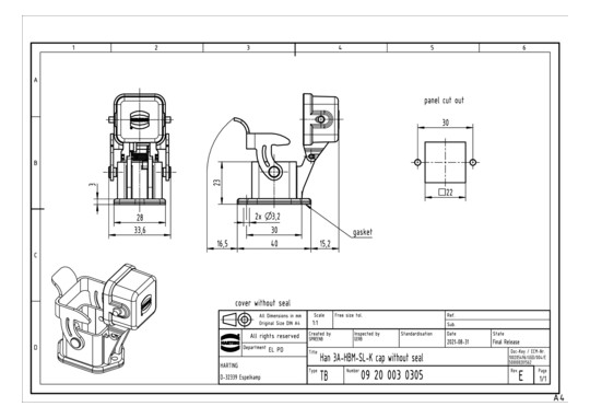 HART Han 3A-agg-QB-K Kappe o 09200030305 