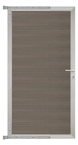 Bild ELSKOP-Tor-Komplettset 90 x 173 cm, Füll ung grau Rahmen silber - n.a.-0