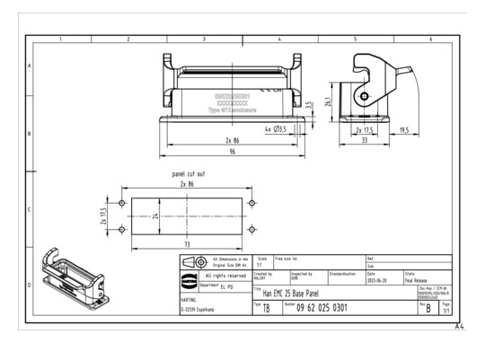 HART HARTING HAN25 EMV-AGG-R 09620250301 