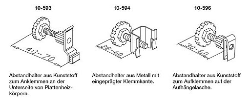 Wemefa Abstandhalter 594 Metallteile verzinkt, mit eingeprägter Klemmkante