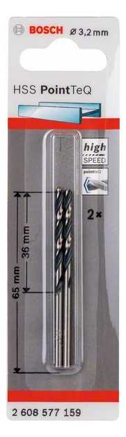 Metallbohrer Ø3,2mm zyl.Steckachse Edst f.Edelstahl f.Stahl