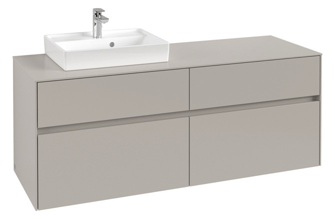 V&B Waschtischunterschrank Collaro 140x54,8x50cm, Waschtisch links, soft grey