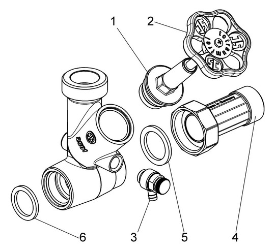 Schlösser Abzweig-T-Ventil 7500 DN 20, G 1 x 1", steigende Spindel