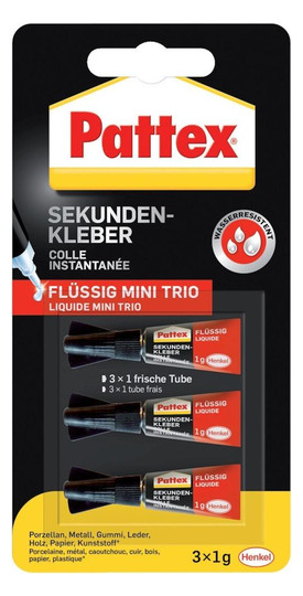 Pattex-Sekundenkleber Classic flüssig - Mini Trio...