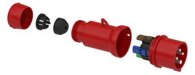 CEE-Stecker 5p 16A IP44 Acti9 380-415 V (50+60 6h schraubl.Kl Kst Verschraubung