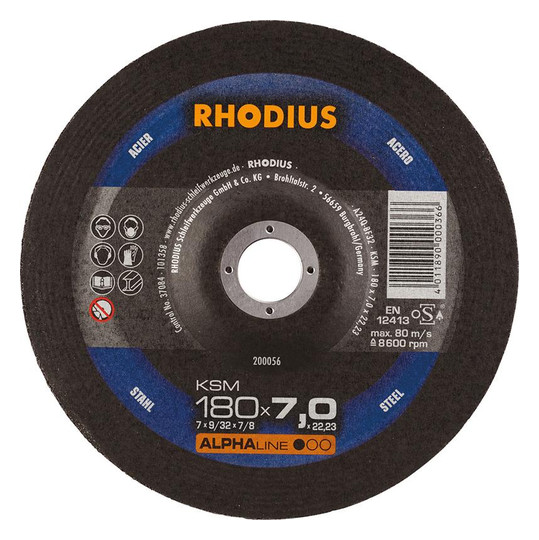 RHODIUS-Schruppscheibe für Stahl KSM - 180x7,0mm