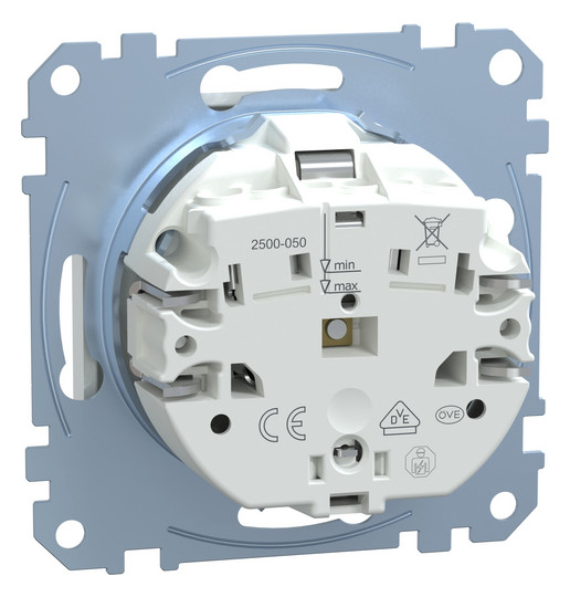 Steckdose 1f akws glz System M UP m.BS IP20 aktivweiß