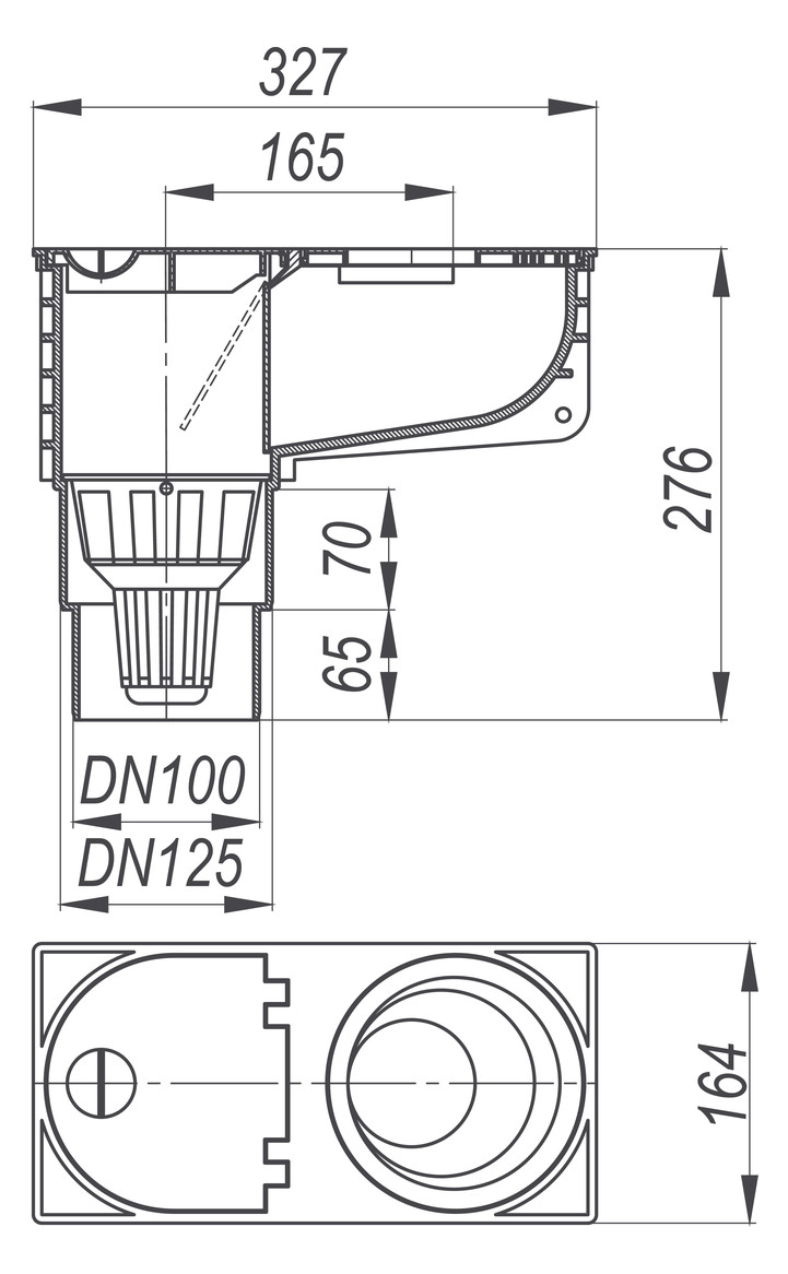 Dallmer Regenwasserablauf 660 DN 100/DN 125, für Fallleitungen Ø 80/100 und 120 mm