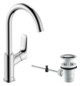 hansgrohe Waschtisch-Einhebelmischer 210 Logis mit Zugstangen-Ablaufgarnitur, mit Schwenkauslauf, chrom