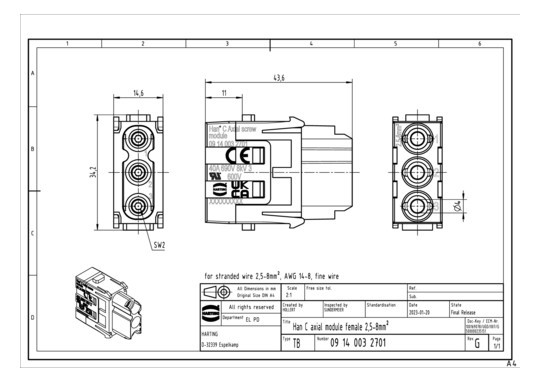 HART Buchseneinsatz          09140032701 