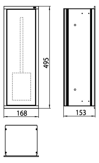 EMCO Unterputz-Bürstengarnitur-Modul Asis 150 495mm, Türanschlag links/rechts, chrom/schwarz