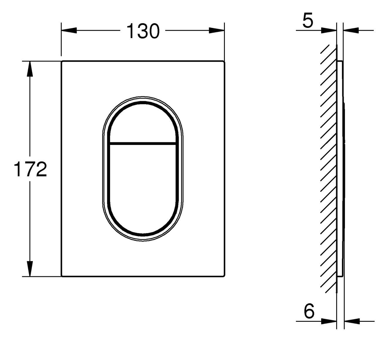 GROHE Abdeckplatte Arena Cosmopolitan S senkrechte Montage, alpinweiß