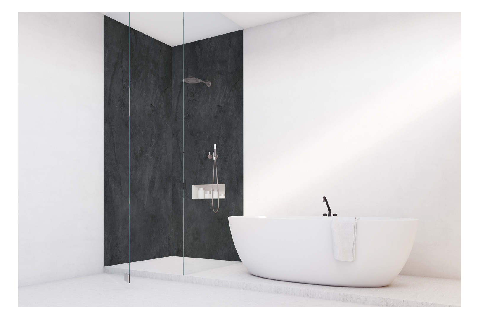 Roth Designplatte Vipanel Beton 1500 x 2550 mm, Schwarz, Plattenstärke 3