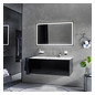 EMCO Unterputz-Lichtspiegelschrank prime 600x730mm, 1 Tür, Anschlag links, schwarz/spiegel
