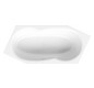 6-Eck-Badewanne BetteMetric 6841 Glasur, natura, 206x90x45cm, Fußende links, Überlauf vorne