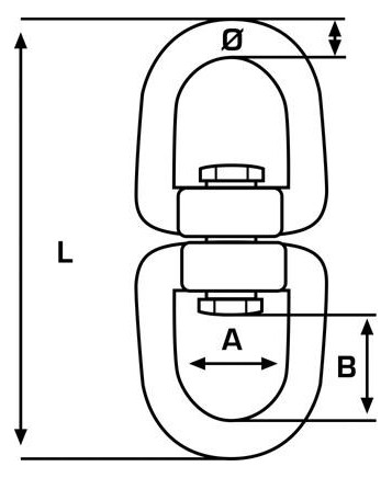 Bild Drehwirbel (SB) A4 für Seil-Ø b. 8,0mm - PÖSAMO-1