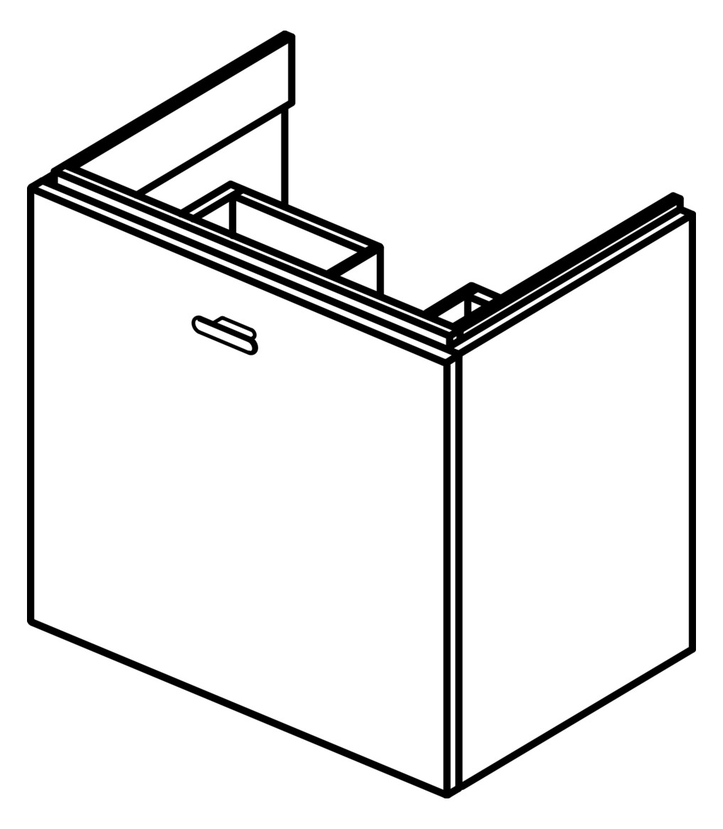 IS äußere Auszugsfront CONNECT SPACE, WTUS 540mm, Hgl. mittelgrau Dekor