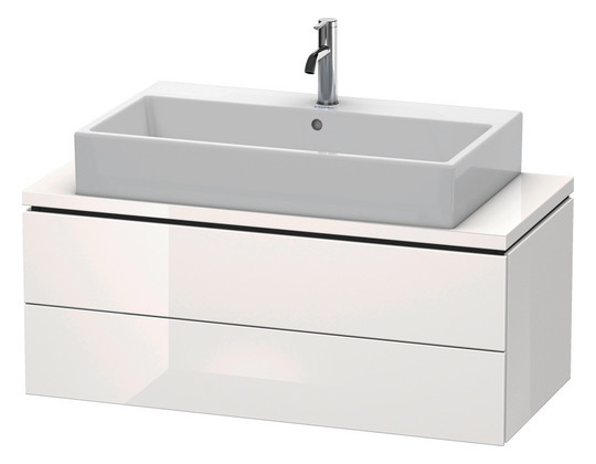 Duravit Waschtisch-Unterschrank Compact L-Cube 102 x 47,7 cm, eiche schwarz, für Konsole, 2 Schubkästen