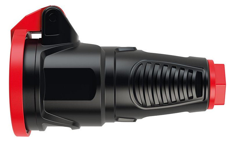 Bild Schutzkontaktkupplung IP54 Vollgummi+Kla ppdeck. 16A / 250V AC / 3p (2P+E) - PCE-1