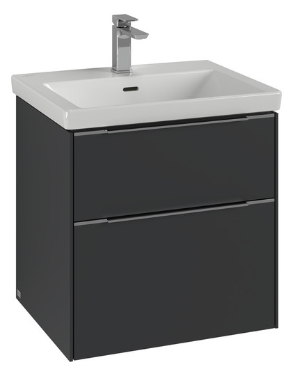 V&B Waschtisch-Unterschrank Subway 3.0 57,2x57,6x47,8cm, ohne LED/Griff Aluminium glänzend, marine blue