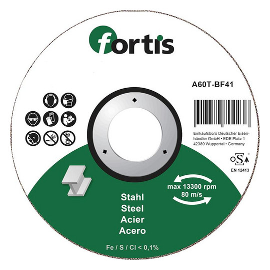 fortis-Trennscheibe Stahl, gerade - 115x1,0mm