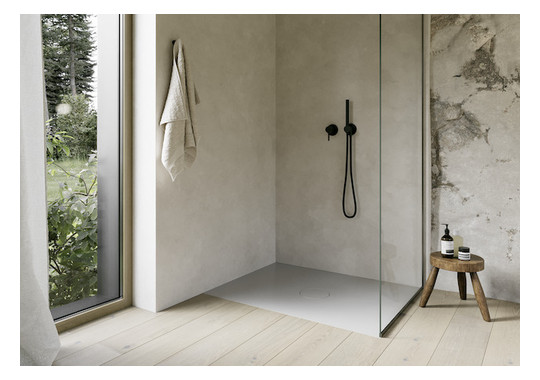 Bette Duschfliese PLUS BetteAir 1500 x 900 mm, dust, Rechteck, glasierter Titan-Stahl, mit Minimum-Täger