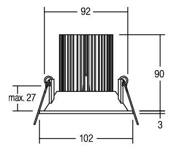 LED-Einbaustrahler 13,6W 3000K 950lm Alu Konv ws mt 1LED IP20 RF:hochglänzend LED-Einbaustrahler 13,6W 3000K 950lm Alu Konv ws mt 1LED IP20 RF:hochglänzend