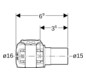 Geberit Übergang FlowFit auf Mapress, Ø 16 x 15 mm, Rotguss, mit Einschubende