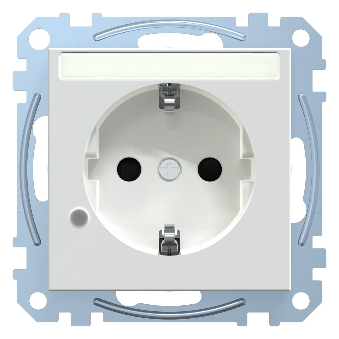 Steckdose 1f akws glz System M UP m.BS IP20 aktivweiß