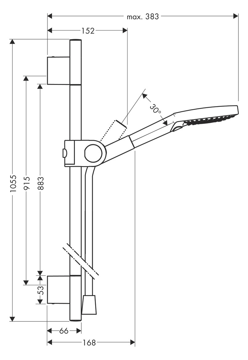 hansgrohe Brauseset Axor Uno 900mm, mit Handbrause, 120mm, 3jet, brushed gold optic
