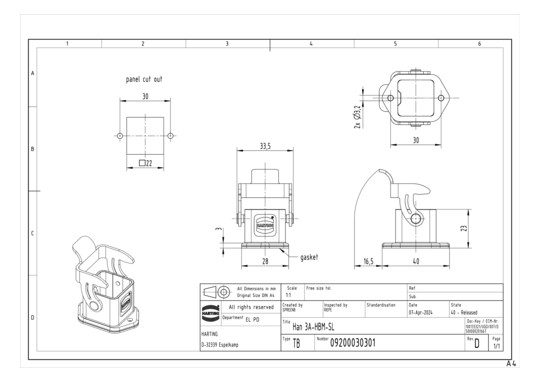 HART Anbaugehäuse Metall     09200030301 