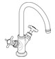 hansgrohe 2-Griff-Waschtischarmatur 210 Axor Montreux Ausladung 175mm, mit Kreuzgriffen, mit Zugstangen-Ablaufgarnitur, brushed nickel