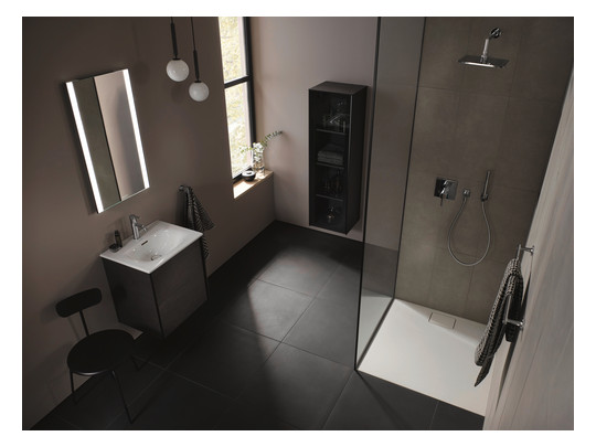 Duravit Möbel-Handwaschbecken Viu 53x43cm, mit Überlauf, Hahnlochbank, mit Hahnloch, weiß WonderGliss