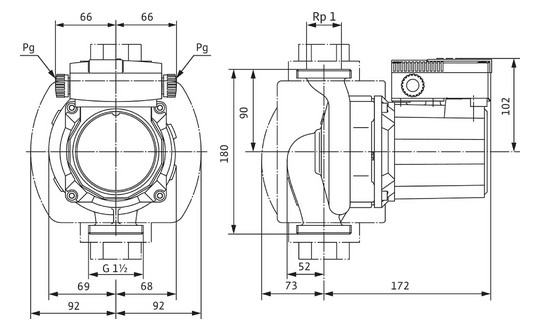 Wilo Standard-Trinkwasserpumpe TOP-Z 25/10, G 1 1/2, 180 mm, PN 10, 230 V