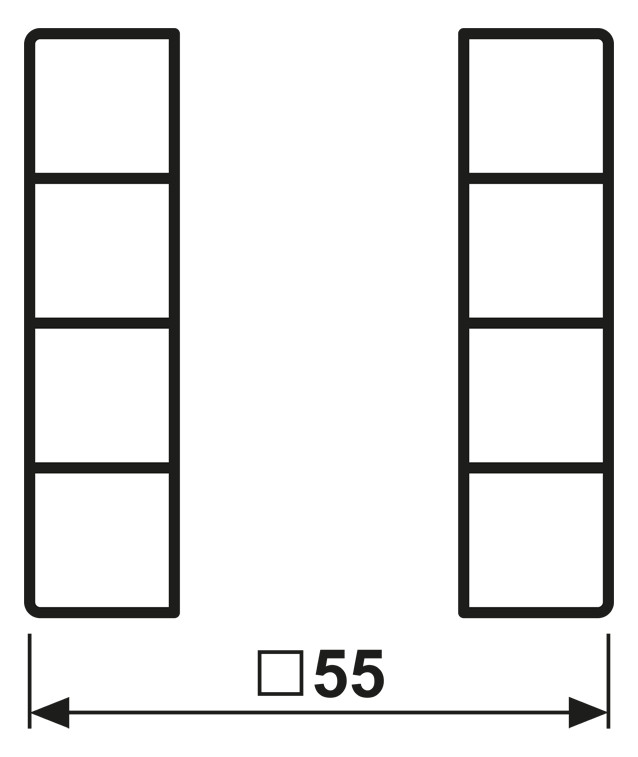 Taste_4t Schalt/Dimm AS/A aws glz f.Bussystem vierteilige Taste